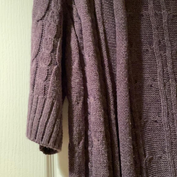Caslon Eggplant Size L Shortsleeved Long Cardigan - Picture 6 of 7